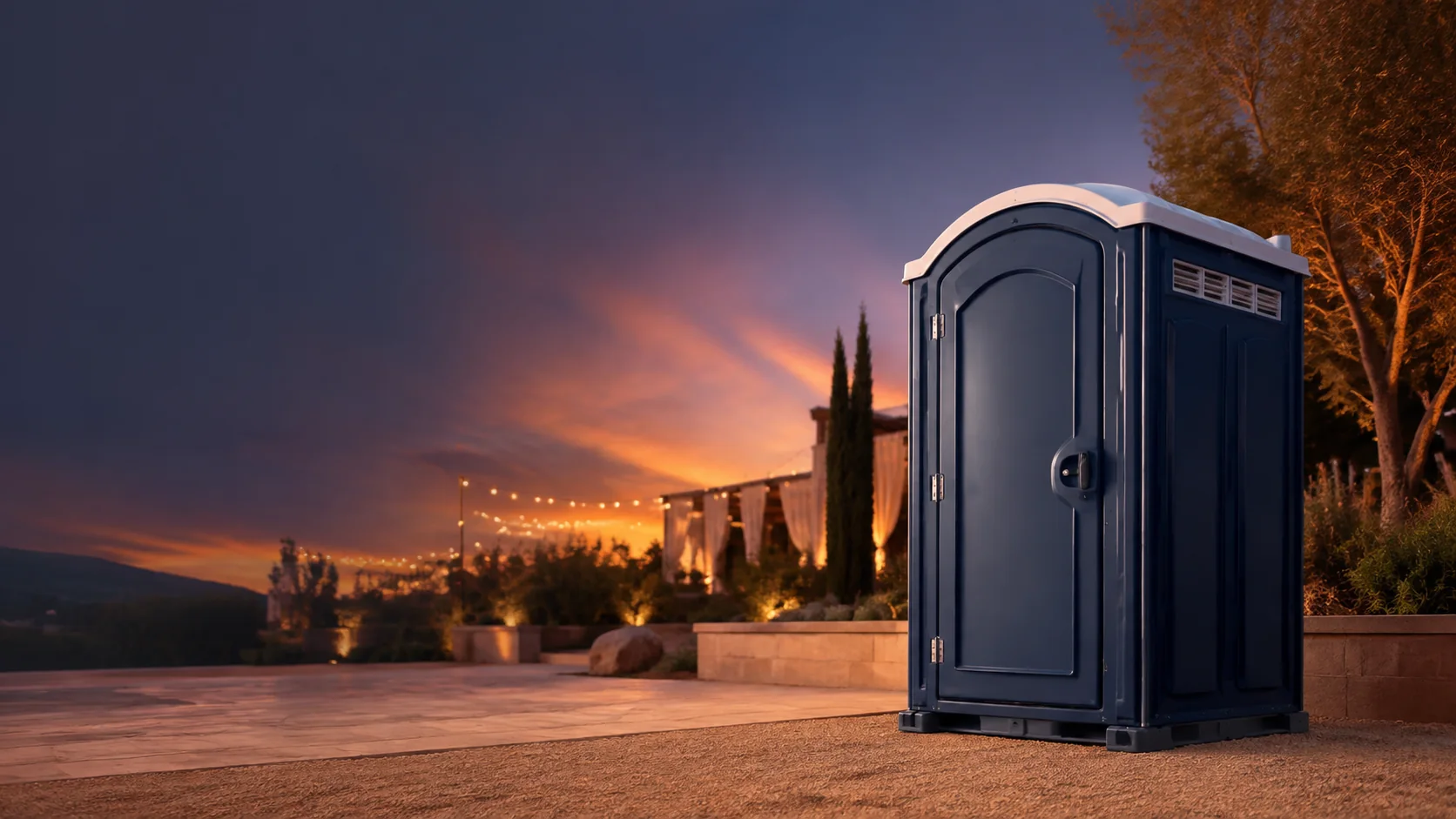 Portable restroom shown for rental planning in Moscow, ID